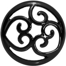 Load image into Gallery viewer, 26mm Steel Black Filigree Duet Heart Saddle Plug Set