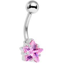 Load image into Gallery viewer, Pink Gem Shoot for the Star Belly Button Ring