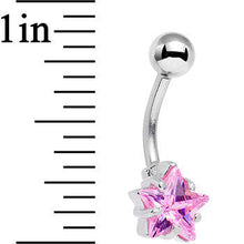 Load image into Gallery viewer, Pink Gem Shoot for the Star Belly Button Ring