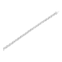 Load image into Gallery viewer, 14K White Gold 5 1/4 cttw Diamond S-Link Floral Cluster Tennis Bracelet (I-J Clarity, SI2-I1 Color) - Size 7"