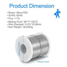 Load image into Gallery viewer, 60/40 Tin Lead Rosin Core 0.8mm 1.7% Flux Electrical Solder Wire