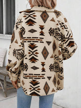 Load image into Gallery viewer, Girls Modern Geometric Button Up Dropped Shoulder Jacket Unique Retro Minimalist Outerwear
