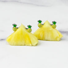 Load image into Gallery viewer, 14G 1/2 Steel Yellow Green Pineapple Barbell Nipple Ring Set