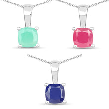 Load image into Gallery viewer, 1.80 Carat Genuine Emerald, Glass Filled Ruby & Glass Filled Sapphire .925 Sterling Silver Pendant