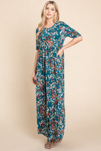 Load image into Gallery viewer, Printed Shirred Maxi Dress For Women β Flattering Shirred Maxi Dress, Comfortable Printed Maxi Dress, Chic Floral Dress, Stylish Shirred Dress, Elegant Maxi Dress, Versatile Printed Dress, Comfortable Fashion