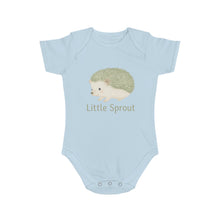 Load image into Gallery viewer, Hedgehog Short Sleeve Baby Bodysuit 'Little Sprout' Organic Cotton Gift for New Parents