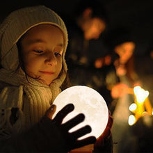 Load image into Gallery viewer, Moon Lamp Moon Light Night Light for Kids Gift for Women USB Charging and Touch Control Brightness 3D Printed Warm and Cool White Lunar Lamp