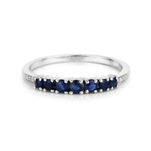 Load image into Gallery viewer, 0.45 Carat Genuine Blue Sapphire and White Diamond 14K White Gold Ring