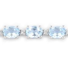 Load image into Gallery viewer, 12.83 Carat Genuine Blue Topaz and White Topaz .925 Sterling Silver Bracelet