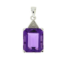 Load image into Gallery viewer, Amethyst Diamond Fashion Pendants 10KT White Gold