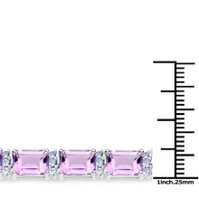 Load image into Gallery viewer, 19.19 Carat Genuine Amethyst and Tanzanite .925 Sterling Silver Bracelet