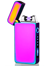 Load image into Gallery viewer, Lighter - Electric Lighter Modern Metal Windproof Double ARC Plasma Lighter USB Rechargeable with Battery Indicator