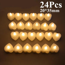 Load image into Gallery viewer, 6/24Pcs Flameless LED Candles Electric Fake Candle Battery Operated LED Tea Lights in Warm White for Wedding Table Festival Celebration Halloween Tea Light Creative Lamp Battery Powered Home Wedding Birthday Party Decoration Lighting
