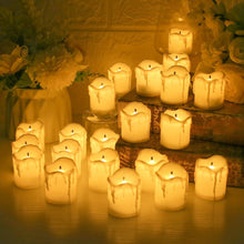 Load image into Gallery viewer, 6/24Pcs Flameless LED Candles Electric Fake Candle Battery Operated LED Tea Lights in Warm White for Wedding Table Festival Celebration Halloween Tea Light Creative Lamp Battery Powered Home Wedding Birthday Party Decoration Lighting