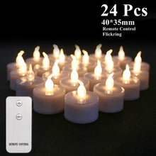 Load image into Gallery viewer, 6/24Pcs Flameless LED Candles Electric Fake Candle Battery Operated LED Tea Lights in Warm White for Wedding Table Festival Celebration Halloween Tea Light Creative Lamp Battery Powered Home Wedding Birthday Party Decoration Lighting
