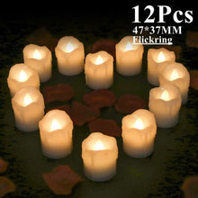 Load image into Gallery viewer, 6/24Pcs Flameless LED Candles Electric Fake Candle Battery Operated LED Tea Lights in Warm White for Wedding Table Festival Celebration Halloween Tea Light Creative Lamp Battery Powered Home Wedding Birthday Party Decoration Lighting