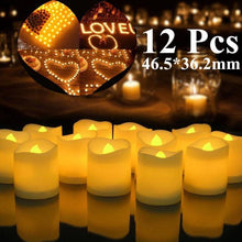 Load image into Gallery viewer, 6/24Pcs Flameless LED Candles Electric Fake Candle Battery Operated LED Tea Lights in Warm White for Wedding Table Festival Celebration Halloween Tea Light Creative Lamp Battery Powered Home Wedding Birthday Party Decoration Lighting