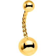 Load image into Gallery viewer, Gold Tone IP Seriously Twisted Belly Ring