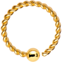 Load image into Gallery viewer, 16G 3/8" Gold Tone IP So Twisted Captive Style Seamless Ring