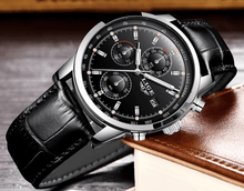 Load image into Gallery viewer, Men's Waterproof Watch With Chronometers Date Display And Fluorescent Pointers Excellent Look Perfect Gift
