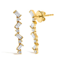 Load image into Gallery viewer, 14K Yellow Gold 1/2 Cttw Diamond Zig Zag Drop Earrings (I-J Color, SI2-I1 Clarity)
