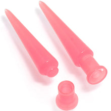 Load image into Gallery viewer, 2 in 1 Pink Glow in Dark Interchangeable Screw Fit Plug and Taper Set