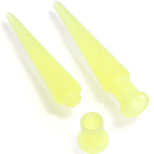 Load image into Gallery viewer, 2 in 1 Yellow Glow in Dark Interchangeable Screw Fit Plug and Taper Set