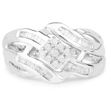 Load image into Gallery viewer, 0.62 Carat Genuine White Diamond .925 Sterling Silver Ring