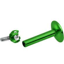 Load image into Gallery viewer, Body Candy Green Titanium IP Steel Clear 2mm Accent Internally Threaded Labret Monroe 16G 1/4