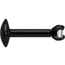 Load image into Gallery viewer, Body Candy Black Titanium IP Steel Clear 2mm Accent Internally Threaded Labret Monroe 16G 1/4