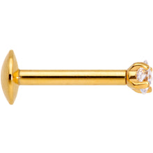Load image into Gallery viewer, 5/16 Clear Square CZ Gold PVD Internally Threaded Labret Monroe