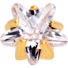 Load image into Gallery viewer, 1/4 Clear Star CZ Gem Gold PVD Internally Threaded Labret Monroe