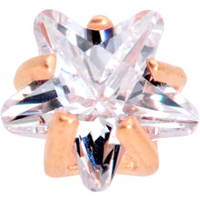 Load image into Gallery viewer, 1/4 Clear Star CZ Gem Rose Gold PVD Internally Threaded Labret Monroe