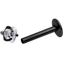 Load image into Gallery viewer, 5/16 Clear Heart CZ Black PVD Internally Threaded Labret Monroe