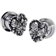 Load image into Gallery viewer, Ladybug Heart Screw Fit Tunnel Plug Set 6mm to 16mm