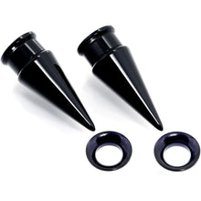 Load image into Gallery viewer, Black 2 in 1 Interchangeable Screw Fit Plug and Taper Set