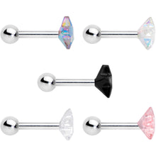 Load image into Gallery viewer, 16G 1/4 Multi Color Star Gem Cartilage Tragus Earring Five Pack Set