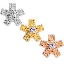 Load image into Gallery viewer, 1/4 Multi Tone Star Flower Gem Cartilage Tragus Earring Three Pack Set