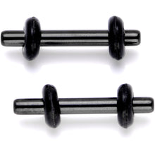 Load image into Gallery viewer, Black Anodized Titanium Micro Straight Plug Set 14G to 8G