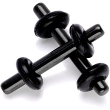 Load image into Gallery viewer, Black Anodized Titanium Micro Straight Plug Set 14G to 8G