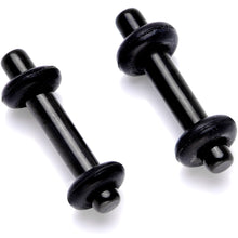 Load image into Gallery viewer, Black Anodized Titanium Micro Straight Plug Set 14G to 8G