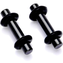 Load image into Gallery viewer, Black Anodized Titanium Micro Straight Plug Set 14G to 8G