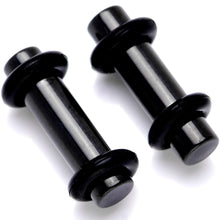Load image into Gallery viewer, Black Anodized Titanium Micro Straight Plug Set 14G to 8G