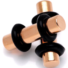 Load image into Gallery viewer, 8G Rose Gold Tone Anodized Titanium Micro Straight Plug Set