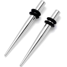 Load image into Gallery viewer, Stainless Steel Micro Taper Straight Plug Set 14G to 8G