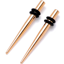Load image into Gallery viewer, Rose Gold Tone Anodized Titanium Micro Taper Straight Plug Set 14G to 8G