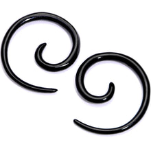 Load image into Gallery viewer, Black Anodized Titanium Micro Spiral Taper Set 12G to 6G
