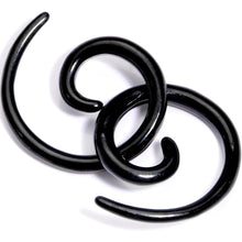 Load image into Gallery viewer, Black Anodized Titanium Micro Spiral Taper Set 12G to 6G