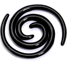 Load image into Gallery viewer, Black Anodized Titanium Micro Spiral Taper Set 12G to 6G