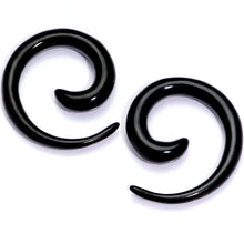 Load image into Gallery viewer, Black Anodized Titanium Micro Spiral Taper Set 12G to 6G